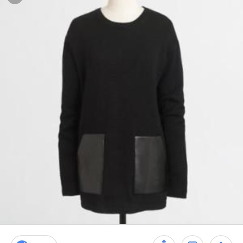 J. Crew Factory Merino and leather tunic small